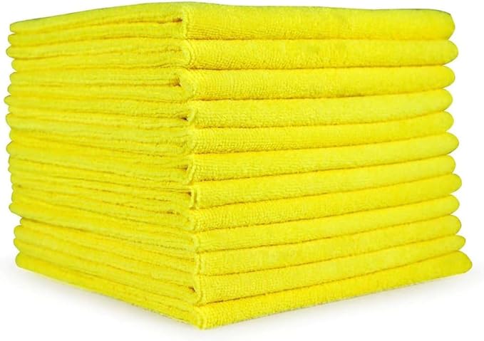 A&A Wiping Cloth- Microfiber Cleaning Towel, Super Absorbent Yellow Microfiber Towels, Perfect for House, Cars, Windows, Gym and Office, Yellow Microfiber 16x16 Towels, Pack of 180 Pieces