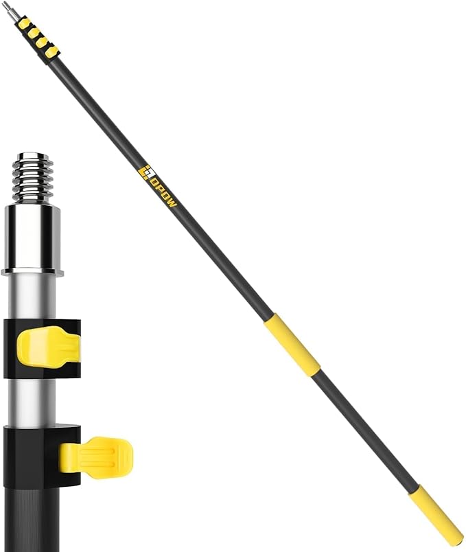 4.8-28ft Heavy-Duty Extension Pole - Maximum 34ft Reach for Large Commercial Buildings - Premium Aluminum Construction