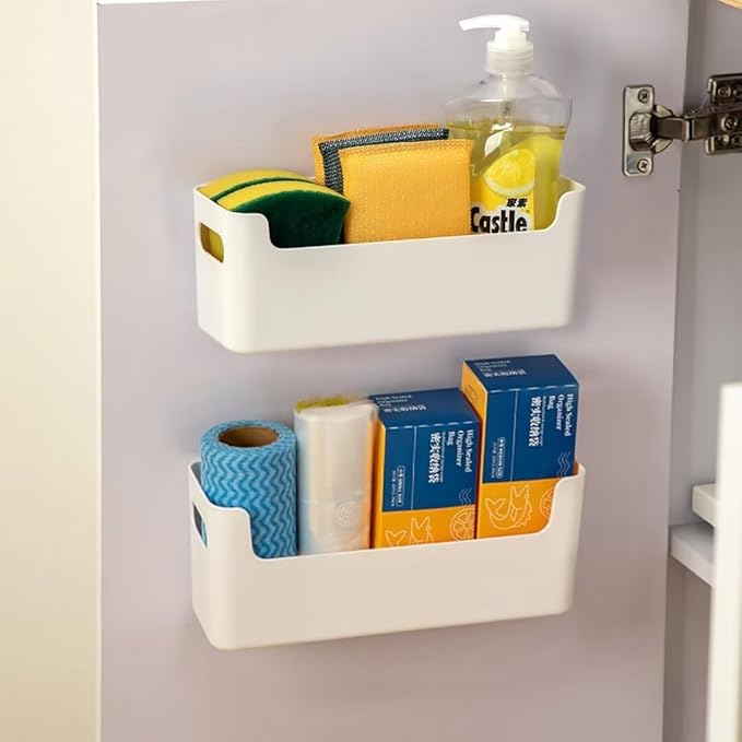 2 Pcs Kitchen Cabinet Door Organizer, White