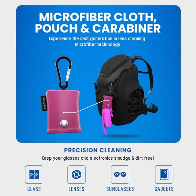 Microfiber Cloth & Glasses Wipes (6 Pack) Lens & Glasses Cleaning Cloth - Eye Glass Clean Cloths - Eyeglass Cleaning Cloth - Glass Cleaning Cloth