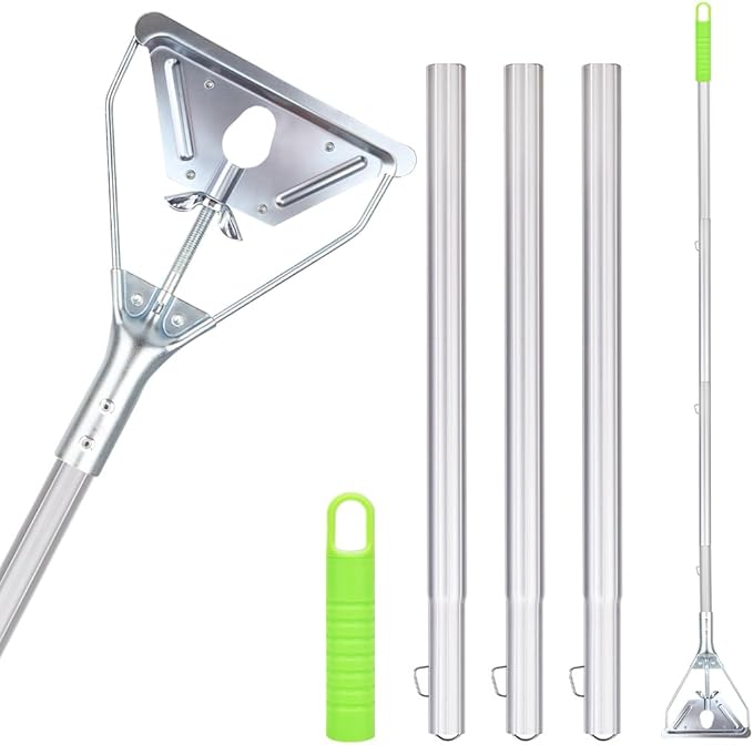 BeiLan Mop Handle Commercial Heavy Duty - 57 Inch Industrial Metal Mop Stick Replacement for Floor Cleaning - Professional Mops Head Replacement Holder
