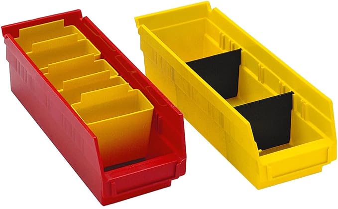 Quantum Storage QSB106 Hanging Plastic Shelf Bin Storage Containers - 23-5/8" x 6-5/8" x 4" - 8 Pack