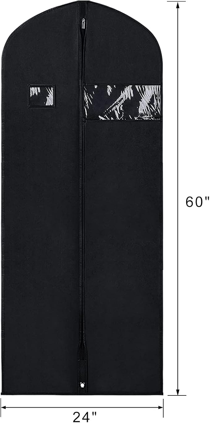 60'' Garment Bags for Hanging Clothes(Set of 8), Dress Bags for Gown