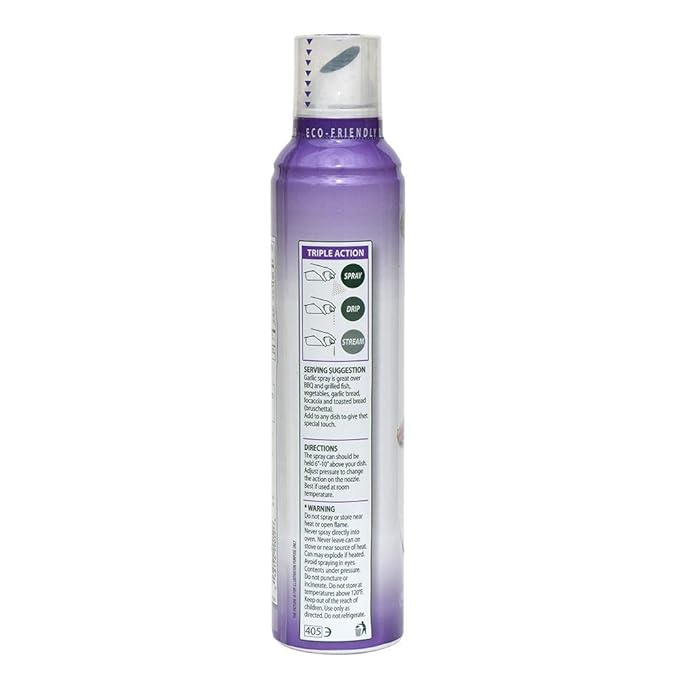 Mantova Extra Virgin Olive Oil Spray Garlic Flavored 8 oz. Spray Bottle - Manage Oil Amount - Great For Salads & Cooking (Fоur Расk)