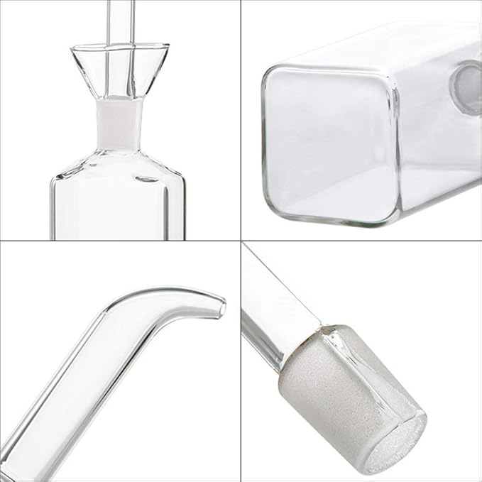 LandHope Oil Bottle Glass Olive Oil Dispenser Bottle Glass Cooking Oil Vinegar Measuring Dispenser with Spout for Kitchen and BBQ (125ml/4.27oz,2 Pack)
