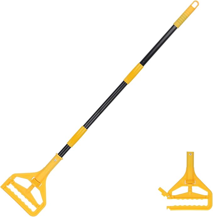 BeiLan Mop Handle Commercial Heavy Duty - 57 Inch Industrial Metal Mop Stick Replacement for Floor Cleaning - Professional Mops Head Replacement Holder