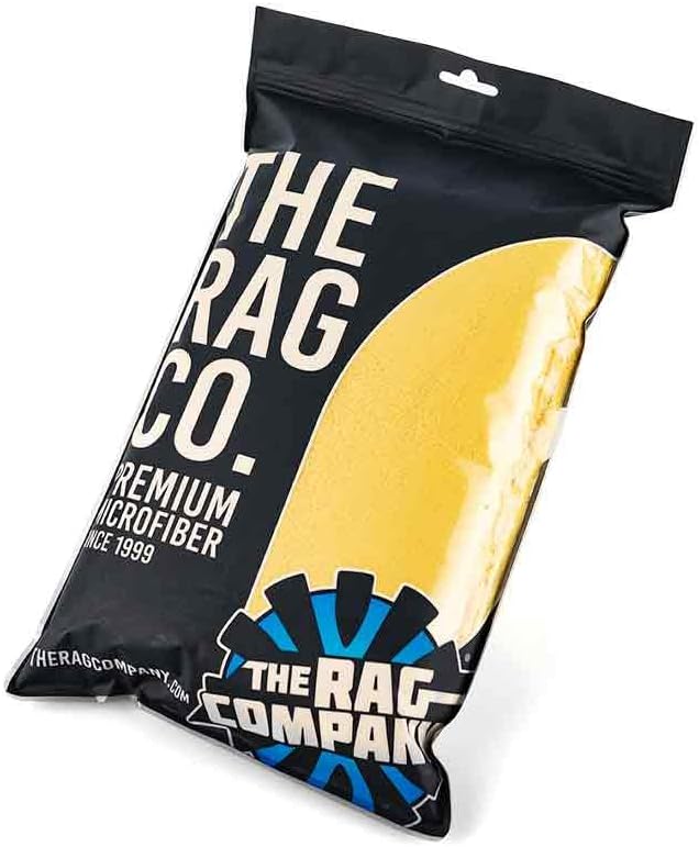 The Rag Company - Eagle Edgeless 500 - Professional Korean 70/30 Blend, Super Plush Microfiber Detailing Towels, Circular Knit Weave, 500gsm, 16in x 16in, Gold (4-Pack)