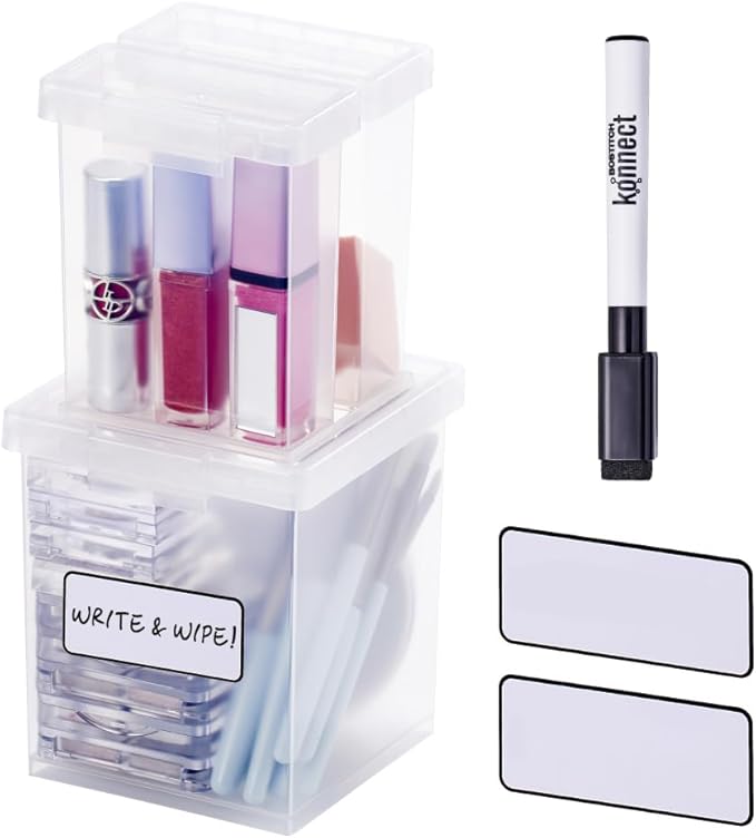 Bostitch Konnect Storage Containers with Lids, 1 1.5 Qt Box, 2 0.5 Qt Boxes
