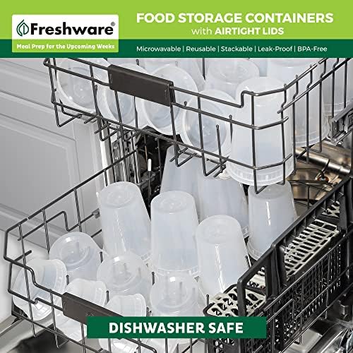 Food Storage Containers with Lids 8 oz [50 Set] Deli Containers