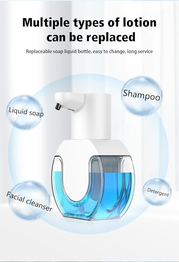 Automatic Soap Dispenser - 2025 Ipx5 Waterproof Touchless Hand Soap Dispenser | 4 Gear Foaming Adjustable Rechargeable Foam Soap Dispensers | 420ml for Bathroom,Kitchen (P10)