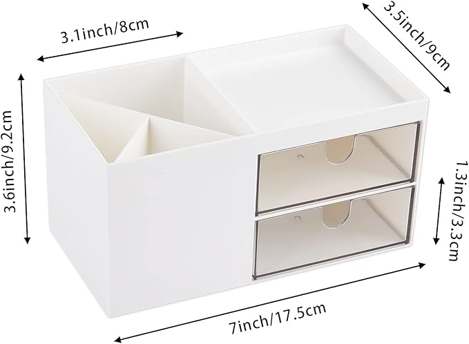 Office Desk Organizer with drawer, Office Supplies and Desk Accessories, White