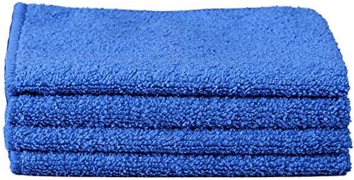 Unger 12” x 12” All-Purpose Microfiber Cloths, 4 Pack, Wet and Dry Cleaning Towels for Kitchen, Furniture, Appliances, Electronics and Glass, Reusable with Less Lint and Streak-Free Results