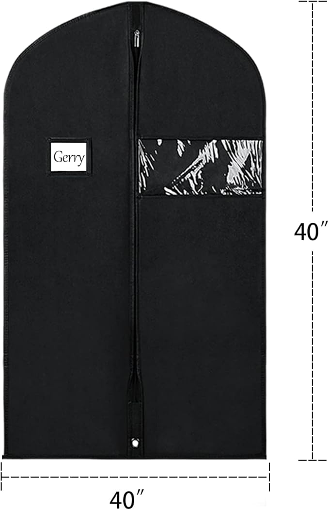 16 Pack Suit Bags Garment Bag for Men Storage 40-inch Clothes Cover with Clear