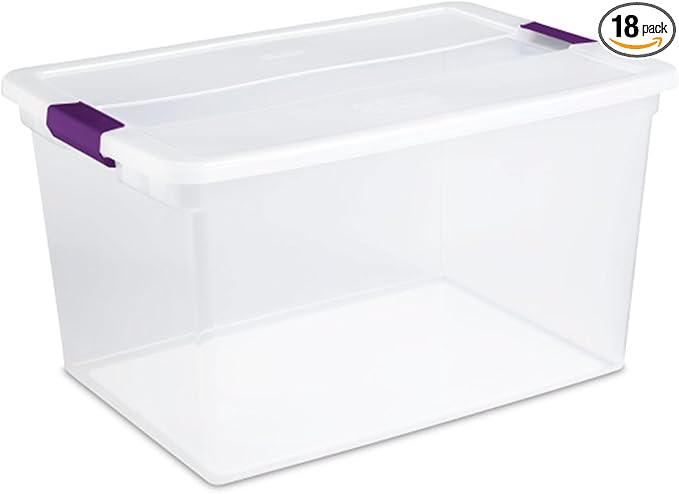18-Pack 66 Quart ClearView Latch Box