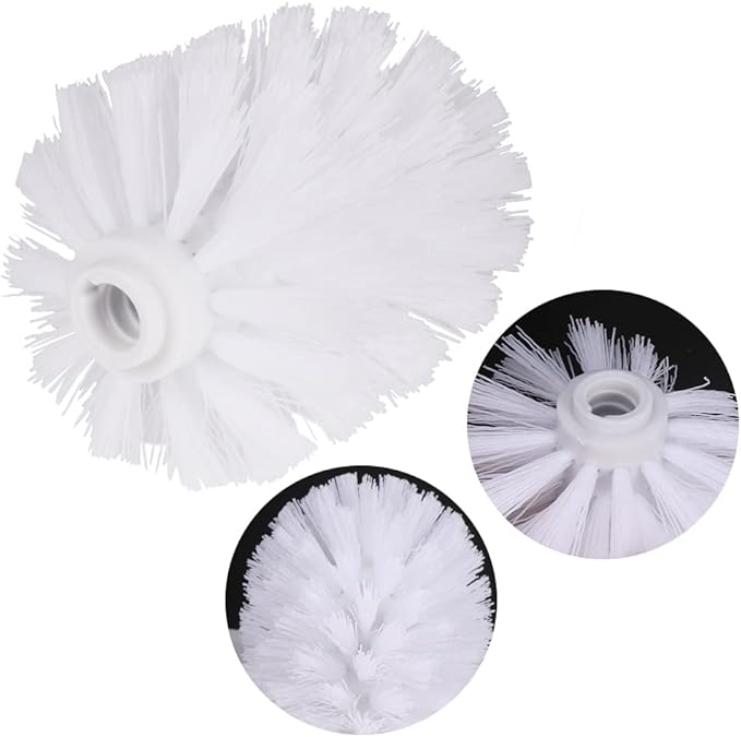 Faddare 2pcs Toilet Brush Replacement Head, Plastic Replacement Toilet Bowl Brush Head, Universal Round Ball Shaped Toilet Brushes Heads Bathroom Brush Cleaners Bathroom Cleaning Tool(White)