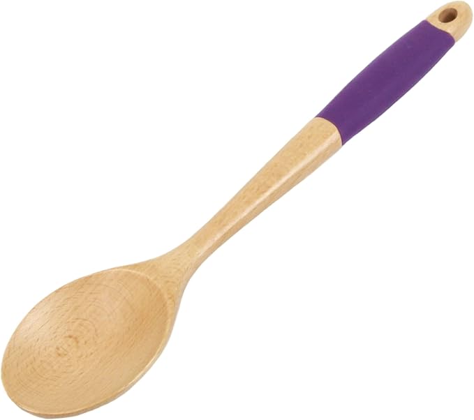 Chef Craft Purple Wooden Spoon with Silicone Handle