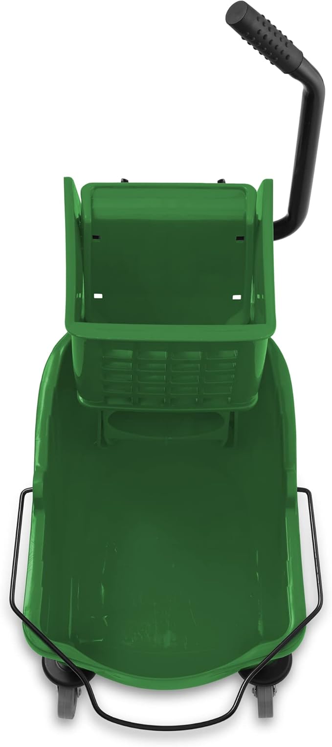 Dryser Commercial Mop Bucket with Side Press Wringer, 26 Quart, Green