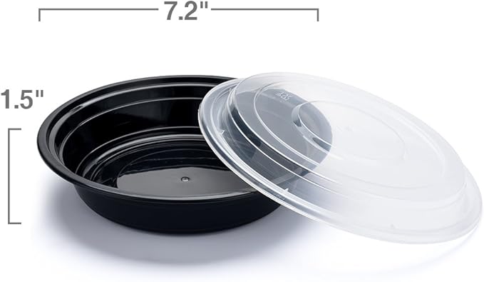 Glotoch 24oz Meal Prep Containers with Lids(50-Pack), Food Storage Containers, Reusable BPA-Free Plastic Containers, Microwave