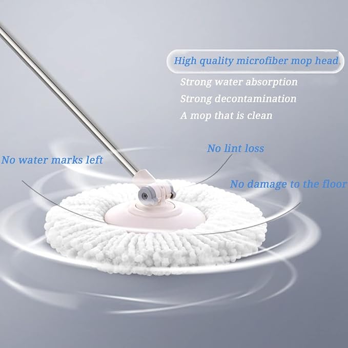 5 PCS Microfiber Replacement Mop Head Spin Mop Head Replacement 5-Pack, Microfiber Refill Heads Universal for 360 Spin Magic Mopping, Round Shape Standard Size White