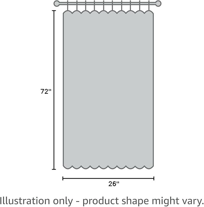 RYB HOME Linen Blended French Door Window Curtains, Room Darkening Tricia Door Shades Blinds Portable for Patio/Office/Classroom Privacy, W 26 x L 72 inch, 1 Panel, Grey