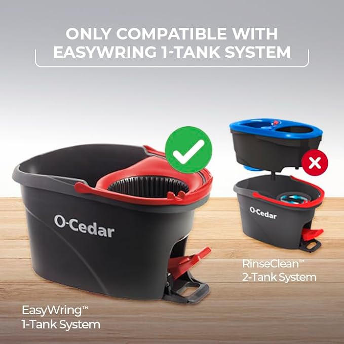 O-Cedar EasyWring Deep Clean Refill (1-Pack) | 40% More Cleaning Power | Microfiber Mop Refill Compatible with O-Cedar EasyWring Spin Mop & Bucket System