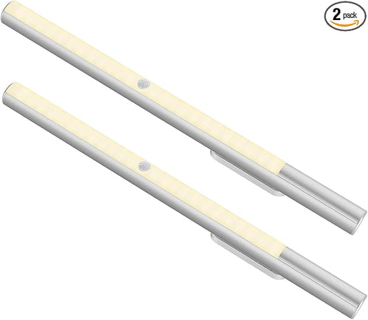 BLS 48 LED Closet Lights, Motion Sensor Light Indoor, 4500mah Build-in Large Rechargeable Battery, Wireless Under Cabinet Lighting for Kitchen/Pantry/Wardrobe/Wall, 4000K Neutral White (2 Pack)