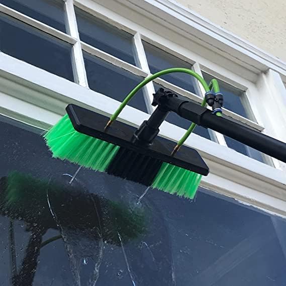 Lightweight 20 Feet Solar Panel Cleaning Brush & Pole Water Fed Pole Kit Window Cleaner & Solar Panel Cleaning System Washing Equipment Tool Solution