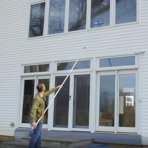 Unger Professional 2-in-1 Squeegee and Scrubber, 14” Window Cleaning Tool with Streak-Free Results, Commercial and Residential Use