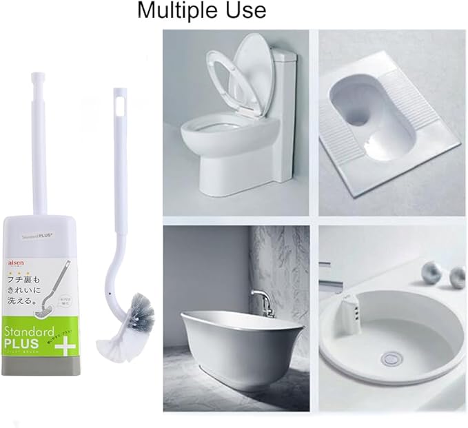 Marbarsse Bathroom Toilet Bowl Brush and Holder, Curved Design Toilet Brush for Deep Cleaning Under Rim, Best Toilet Brush Set, Easy Handy CompactToilet BowlCleaner Brush for Bathroom, 4 Pack