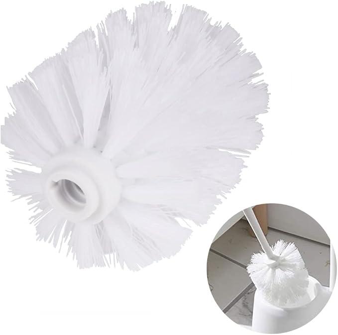 Faddare 2pcs Toilet Brush Replacement Head, Plastic Replacement Toilet Bowl Brush Head, Universal Round Ball Shaped Toilet Brushes Heads Bathroom Brush Cleaners Bathroom Cleaning Tool(White)