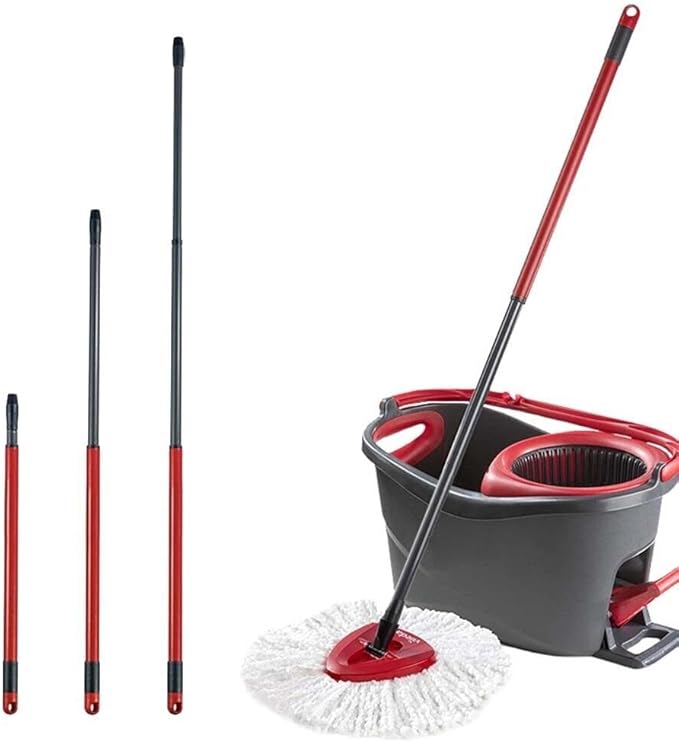 3 Section Telescopic Handle for O-Cedar EasyWring Microfiber Spin Mop Bucket Floor Cleaning System, 22 Inch to 48 Inch Stainless Steel Mop Head Handle