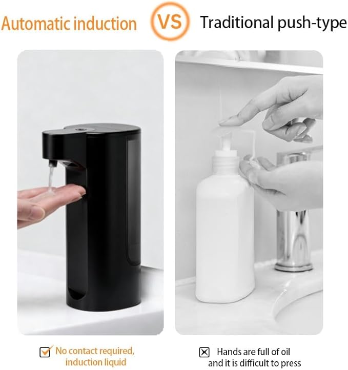 Automatic Soap Dispenser Touchless Dish Soap Dispenser 13.5oz/400ml with Infrared Sensor Type-C Rechargeable Liquid Dispenser for Bathroom and Kitchen