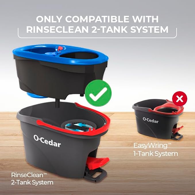 O-Cedar EasyWring RinseClean Spin Mop Microfiber Refill, 4-Pack, Blue