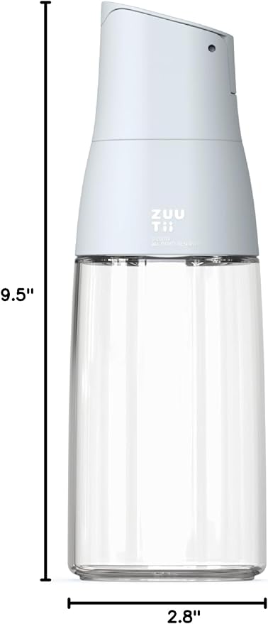 Zuutii Olive Oil Dispenser Bottle - Drip Free Spout Glass Container for Kitchen, Cooking, Vinegar, Soy Sauce - Light Blue