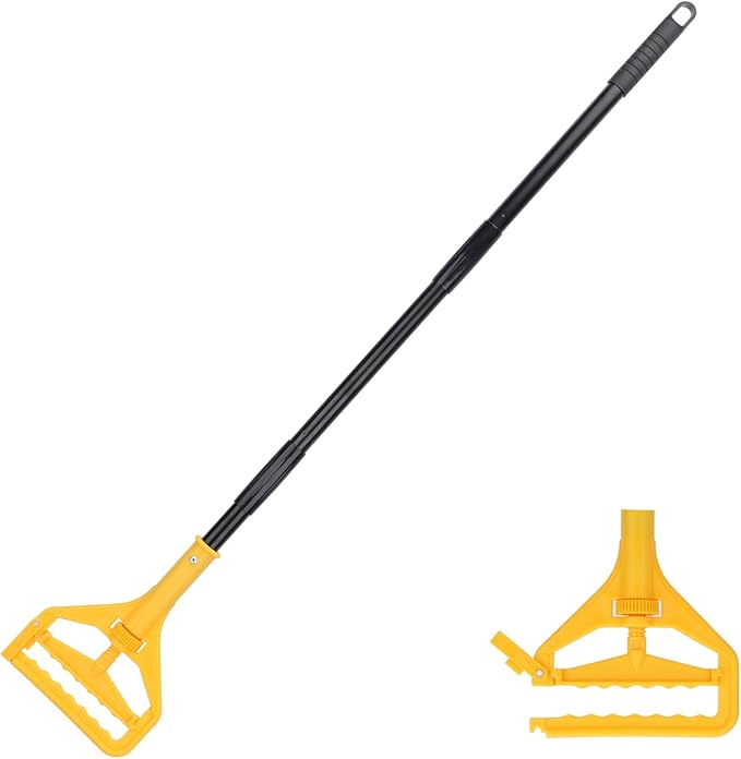 BeiLan Mop Handle Commercial Heavy Duty - 57 Inch Industrial Metal Mop Stick Replacement for Floor Cleaning - Professional Mops Head Replacement Holder