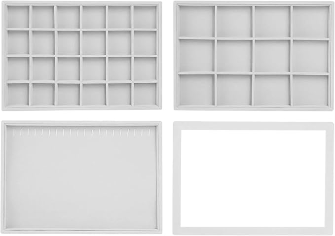 Stackable Jewelry Tray Organizer with Lid Set of 4 Jewelry Organizer Drawer