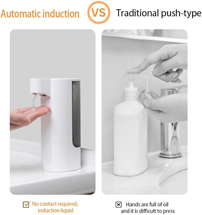 Automatic Soap Dispenser Touchless Dish Soap Dispenser 13.5oz/400ml with Infrared Sensor Type-C Rechargeable Liquid Dispenser for Bathroom and Kitchen