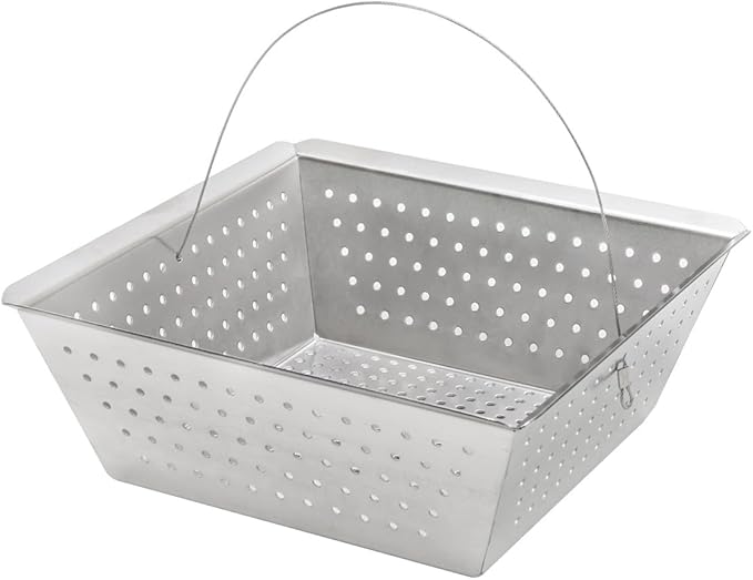Leyso Stainless Steel Floor Sink Drop-in Basket Strainer Sink Drain Cover 8-1/2" x 8-1/2” x 3-1/8” for Kitchen, Restaurant, Bar, Buffet (Drop-in SS)