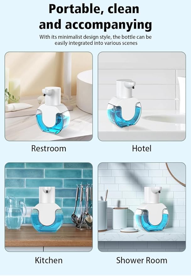 Automatic Soap Dispenser - 2025 Ipx5 Waterproof Touchless Hand Soap Dispenser | 4 Gear Foaming Adjustable Rechargeable Foam Soap Dispensers | 420ml for Bathroom,Kitchen (P10)