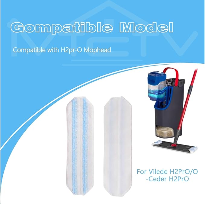 5-Pack Replacement Mop Pads for O-Cedar H2prO/ Vileda H2prO Flat Mop System | Washable Reusable Microfiber Pads