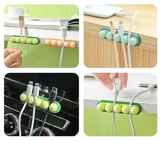 Cable Clips,USB Cable Holder Wire Organizer,Cord Clips Cord Organizer Cable Management,Cable Organizers,2 Packs Cute Cord Holder for Home Office Desk and Car