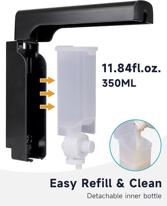 AIKE 3 Chambers Shower Shampoo and Conditioner Dispenser 3 x 11.8 fl.oz. for Bathroom(Black)