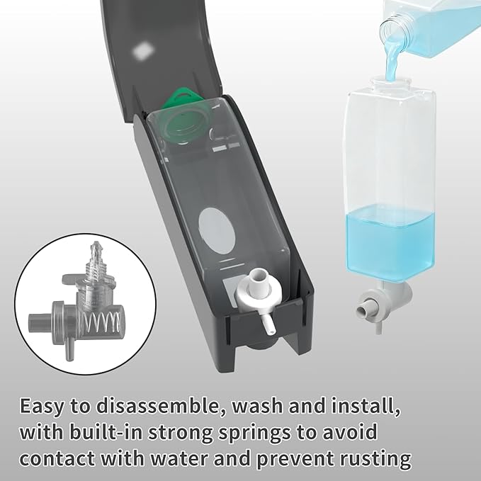 Shampoo Conditioner Body Wash Dispenser, Wall-Mounted Shower Soap Dispenser 10fl.oz/300ml, No Drill Refillable Bathroom soap Dispenser for Bathroom,Kitchen,Hotel and Airbnb,White CD-1049