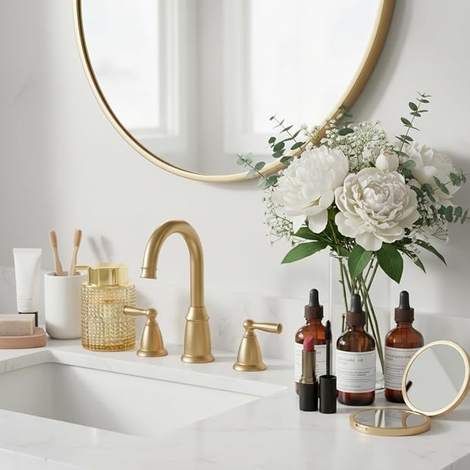 Amber Glass Foaming Soap Dispenser, 2pcs Refillable Foam Soap Dispenser with Gold Pump, Glass Lotion Container Bottle for Kitchen and Bathroom Countertop,Wide-Mouthed and Easy to Press
