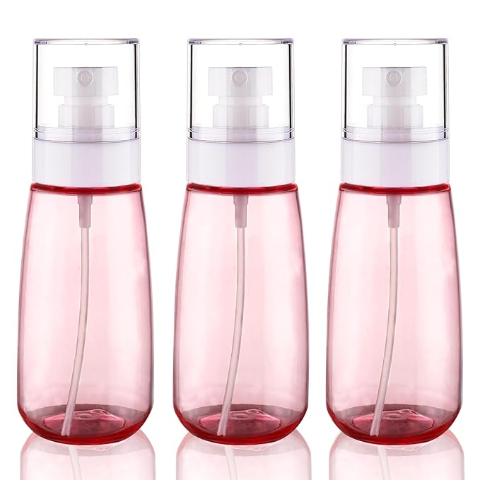 Cosywell Travel Size Spray Bottle TSA Approved 3.4oz 100ml 3 Pack Leak Proof Fine Mist Spray Bottles Empty Refillable Mist Sprayer for Perfume Essential Oils Toners Rose Water Cosmetics (3Pink)