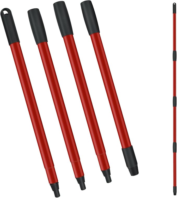 Spin Mop Handle Replacements for Oceda 4-Section Mop Replace Handle Compatible with O-Ceda Spin Mop Refills and Brooms, O ceda Mop Stick for Floor Clean, 30" to 58", Universal Fit Oceda Mop Head