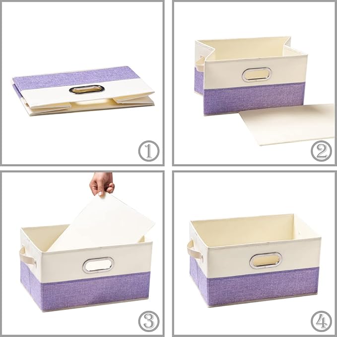Large Fodable Storage Bins for Closet [3-pack] Decorative Fabric Storage Baskets
