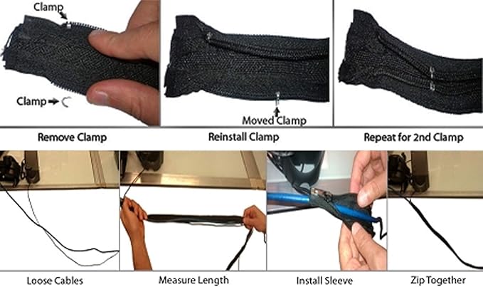 Electriduct 2" Zipper Sleeve Braided Wrap Flexible Cable Management Wire Cover Cord Organizer - 3 Feet - Black