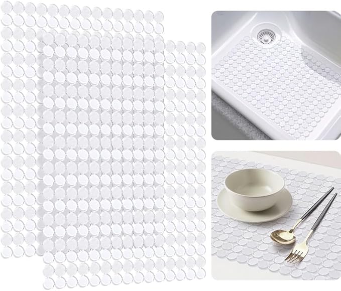 Bligli 2-Pack Kitchen Sink Mat: PVC Adjustable Sink Protector | Sink liner Pad | Dish Drying Mats, Easy to Clean & DIY Cut | 15.7 x 11.8 inch (Clear)