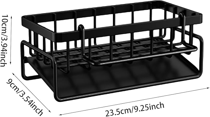 Sink Sponge Holder, Rustproof 304 Stainless Steel Kitchen Caddy Sink Organizer with High Brush Holder,Kitchen Sink Organizer for Sponge,Dish Brush,Soap Dispenser